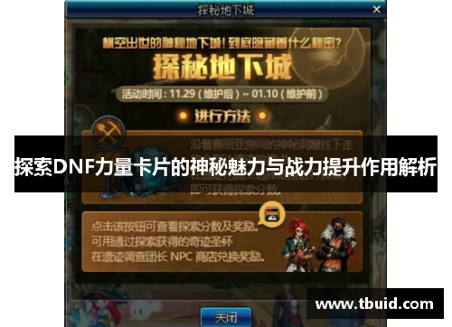 探索DNF力量卡片的神秘魅力与战力提升作用解析