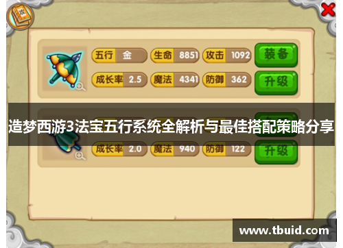 造梦西游3法宝五行系统全解析与最佳搭配策略分享